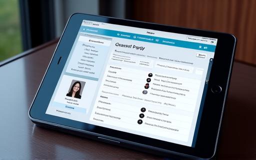 A guest CRM profile showing stay history and preferences on a tablet.