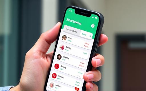 A housekeeping mobile app showing a list of rooms to be cleaned.