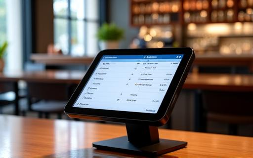 A point-of-sale terminal in a hotel restaurant, displaying an order.